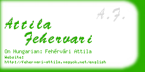 attila fehervari business card